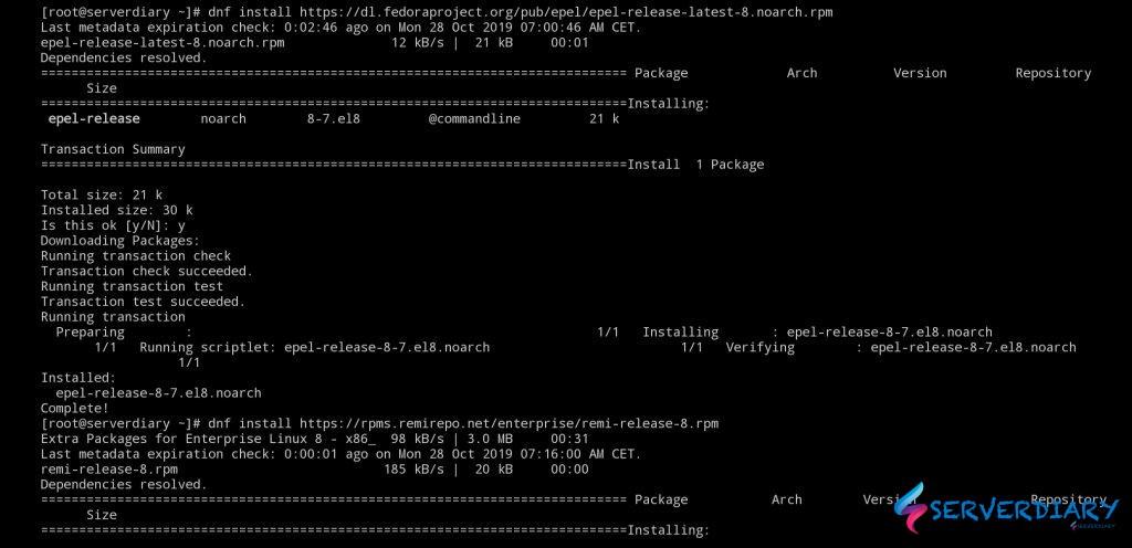 Install and enable Remi repository on CentOS 8