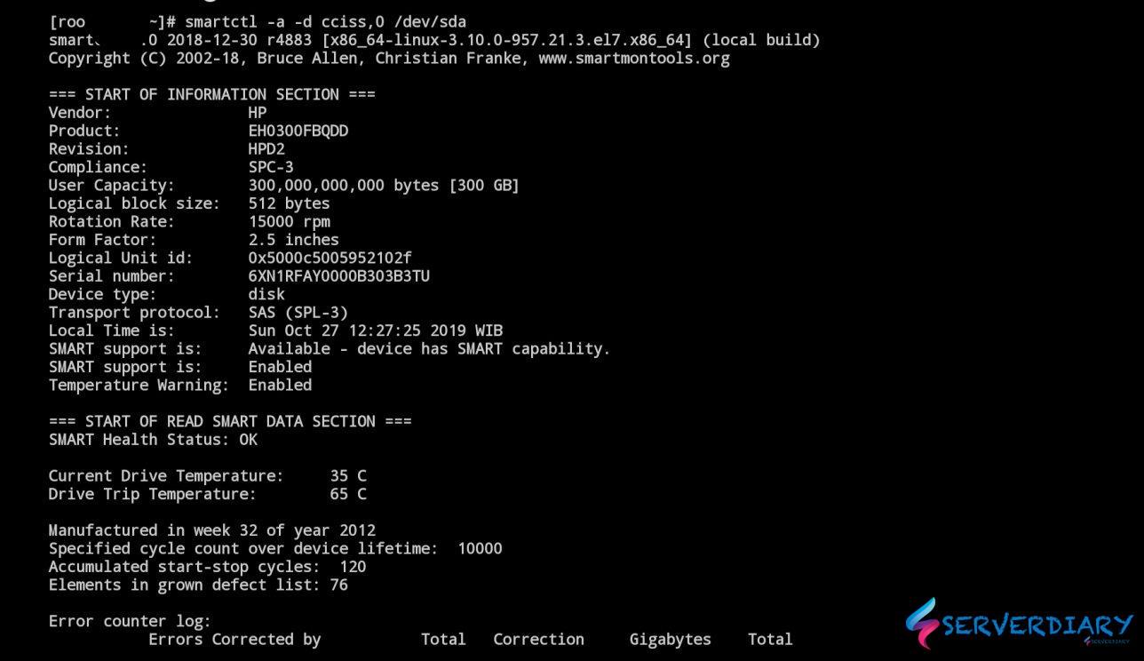 check disk health linux